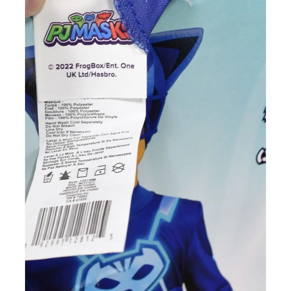 PJ Masks Catboy Halloween Costume Toddler Size M 3-4T Jumpsuit W/ Headpiece Tail